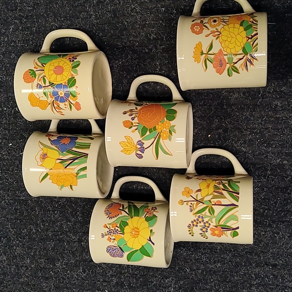 Vintage Floral Ceramic Mug Set Of Six - Multicolor - Picture 7 of 10